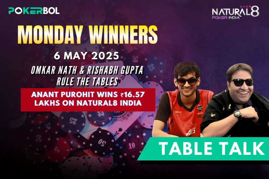 Anant Purohit & Omkar Nath Top May 5 Poker in India Results